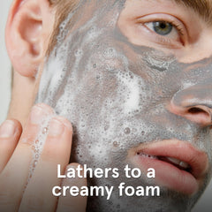 Lumin charcoal wash foam texture close-up demonstrating gentle lather and effective cleansing