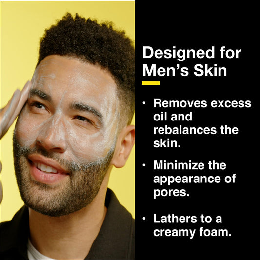 Lumin charcoal face wash texture close-up illustrating deep-cleaning action for clearer pores