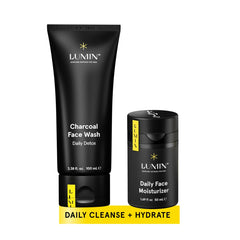 Lumin front packaging of the Dynamic Duo kit showing clean design and contents benefit simplicity