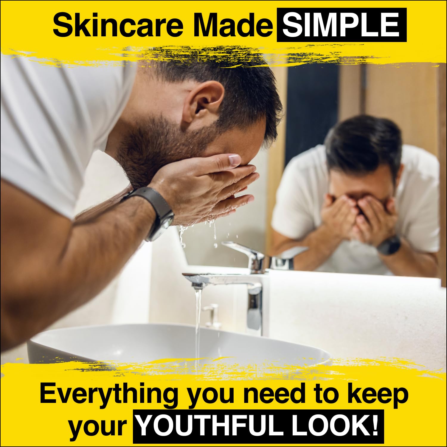 Lumin kit staged on bathroom shelf lifestyle image showing streamlined grooming routine benefits