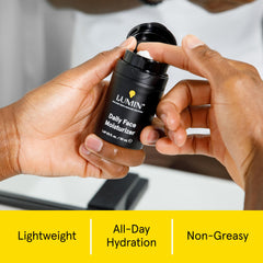 Lumin open tube texture close-up demonstrating lightweight absorption benefit