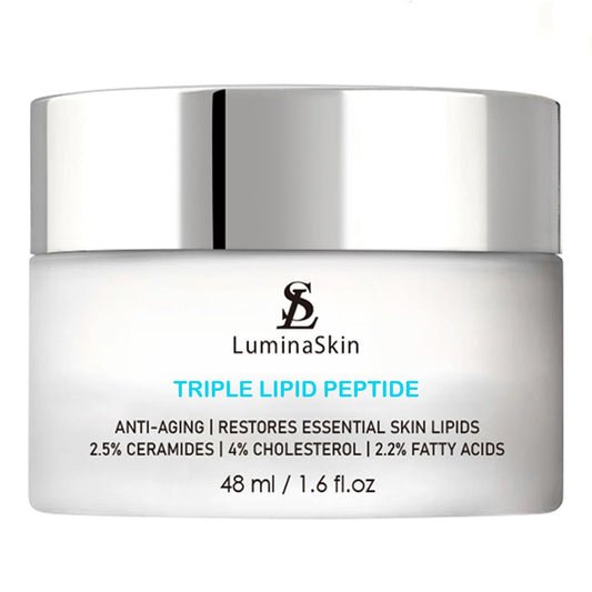 LuminaSkin jar front view showing clean packaging and brand benefit
