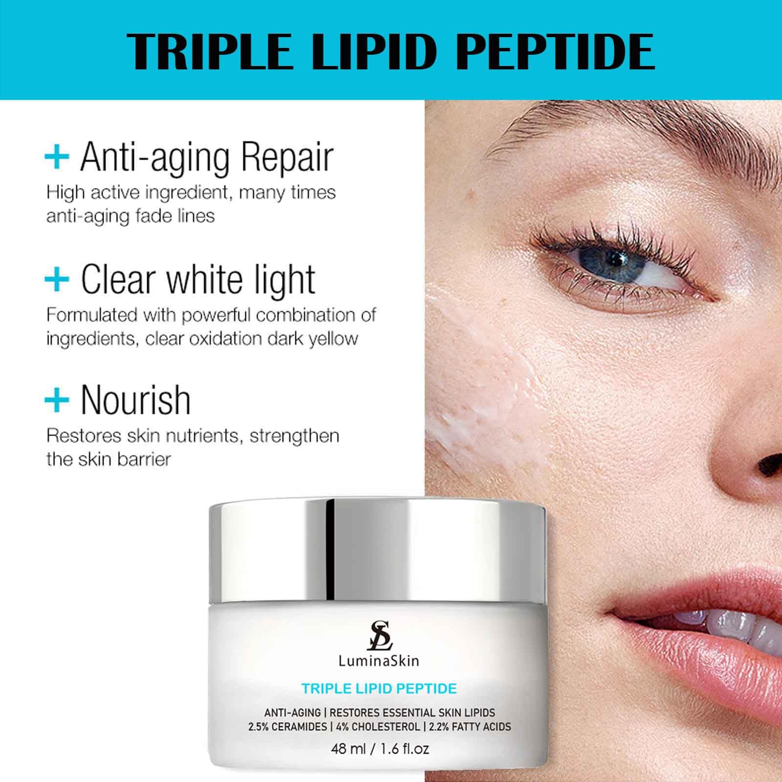 LuminaSkin cream texture close-up highlighting rich hydration benefits