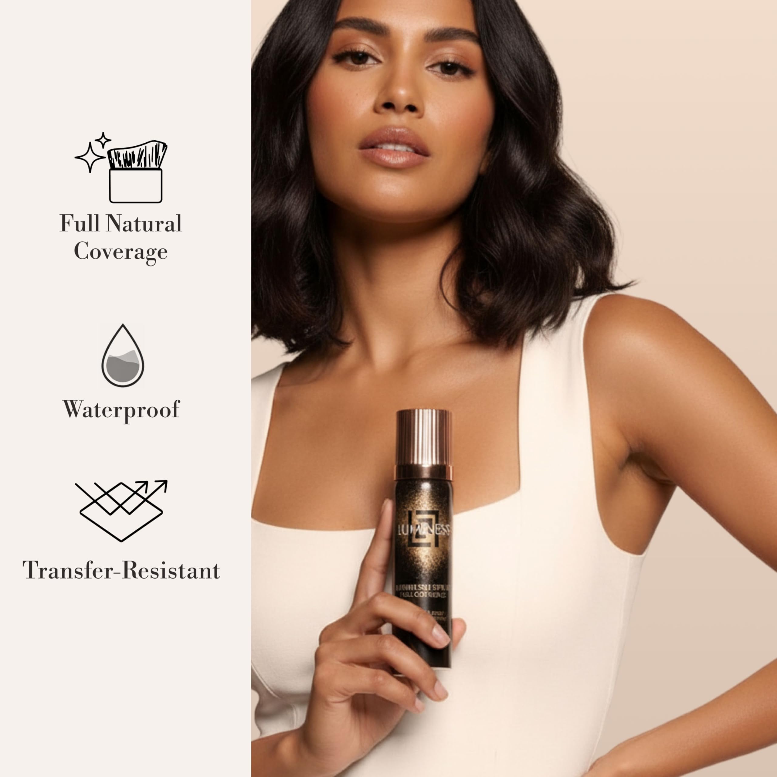 LUMINESS kabuki brush included for precise, blended application