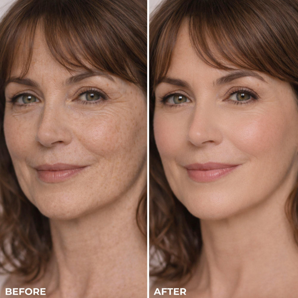 LUMINESS foundation pump detail highlighting controlled dispense and easy application