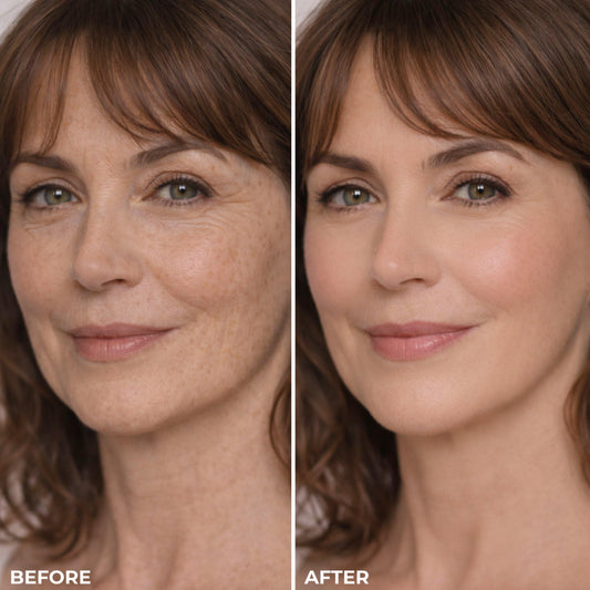 LUMINESS foundation pump detail highlighting controlled dispense and easy application