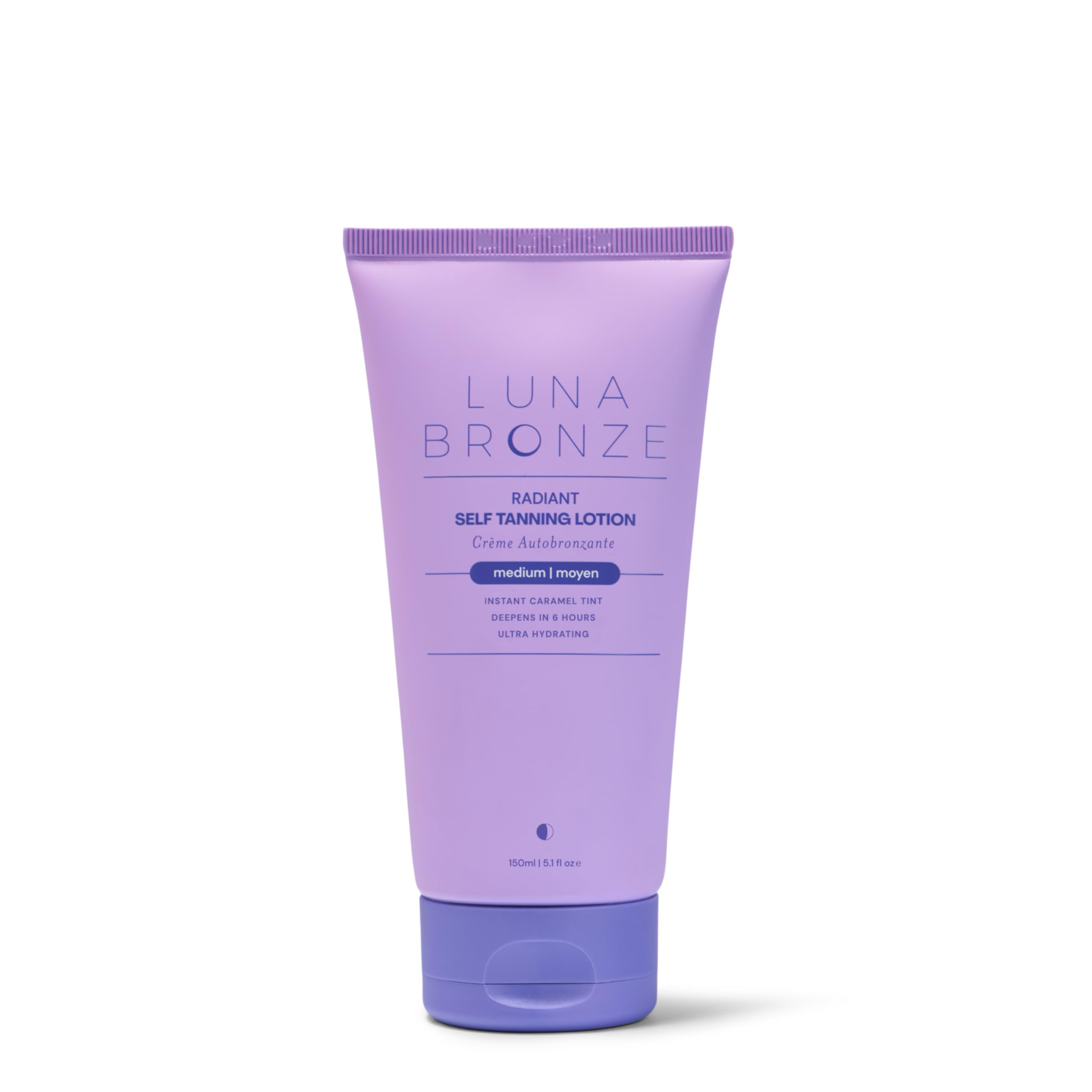 Luna Bronze bottle front view showing label and instant tint benefit