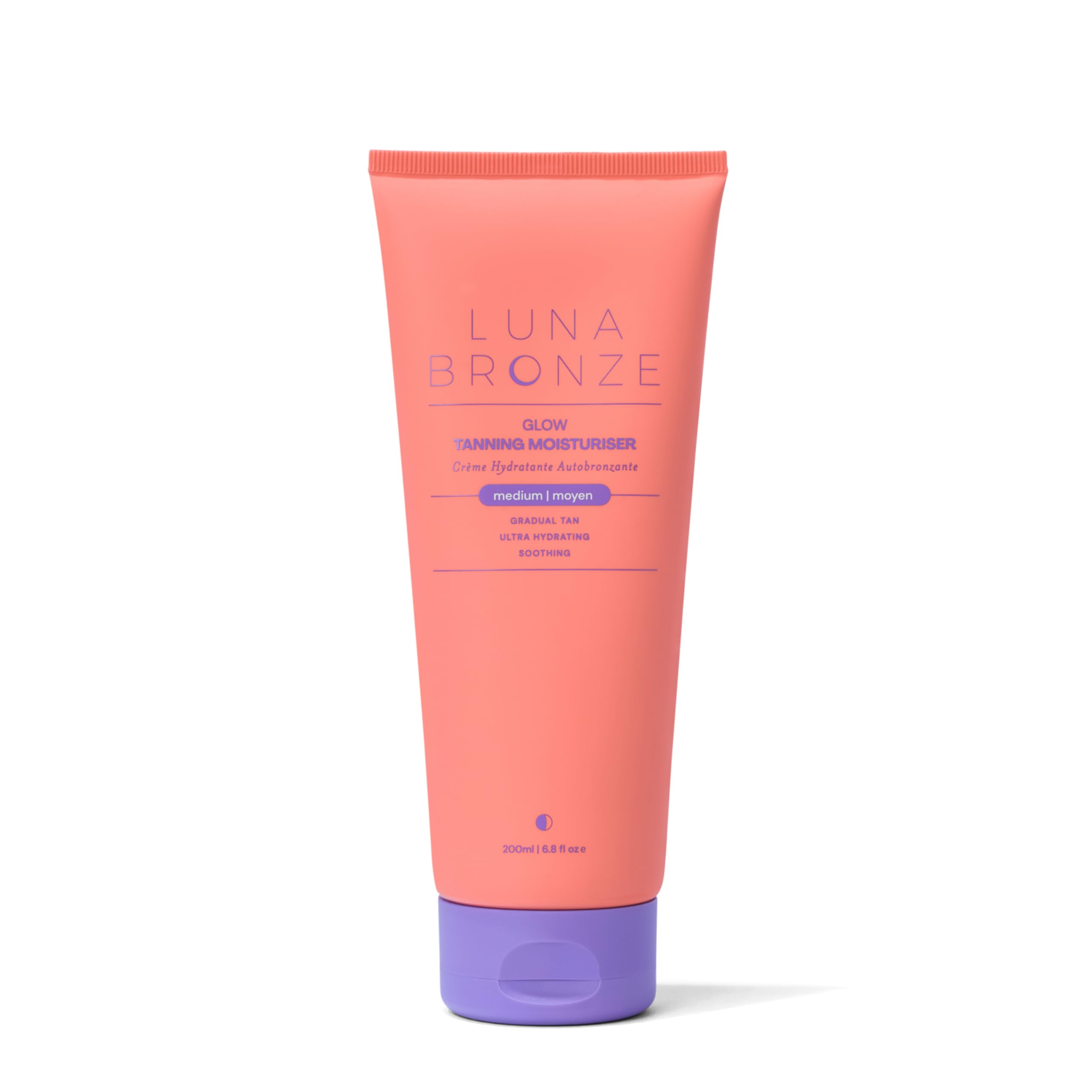 Luna Bronze front packaging showing medium moisturiser and benefits