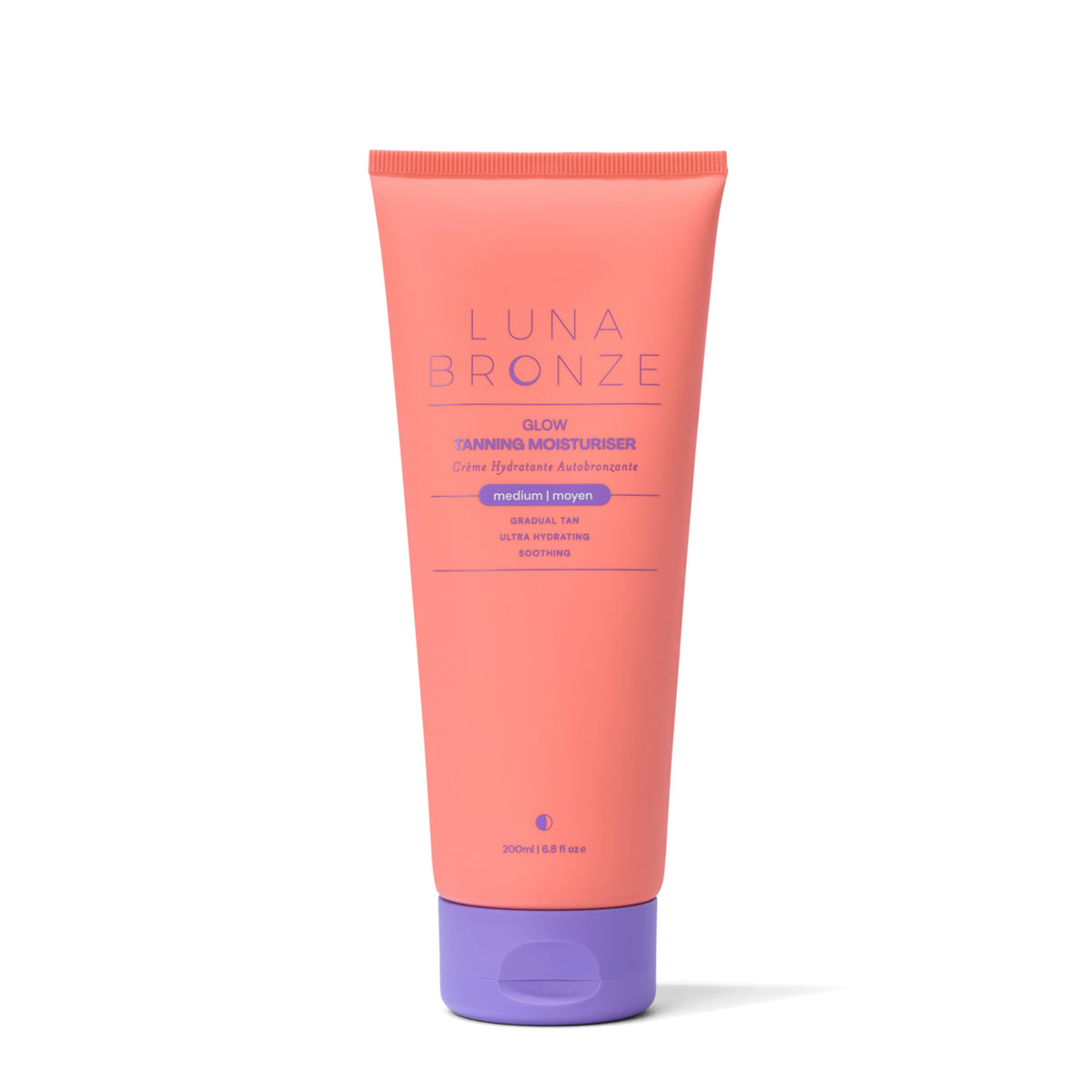 Luna Bronze front packaging showing medium moisturiser and benefits