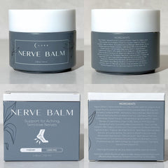 Lune nerve balm ingredient label detail focusing on key botanicals for transparency
