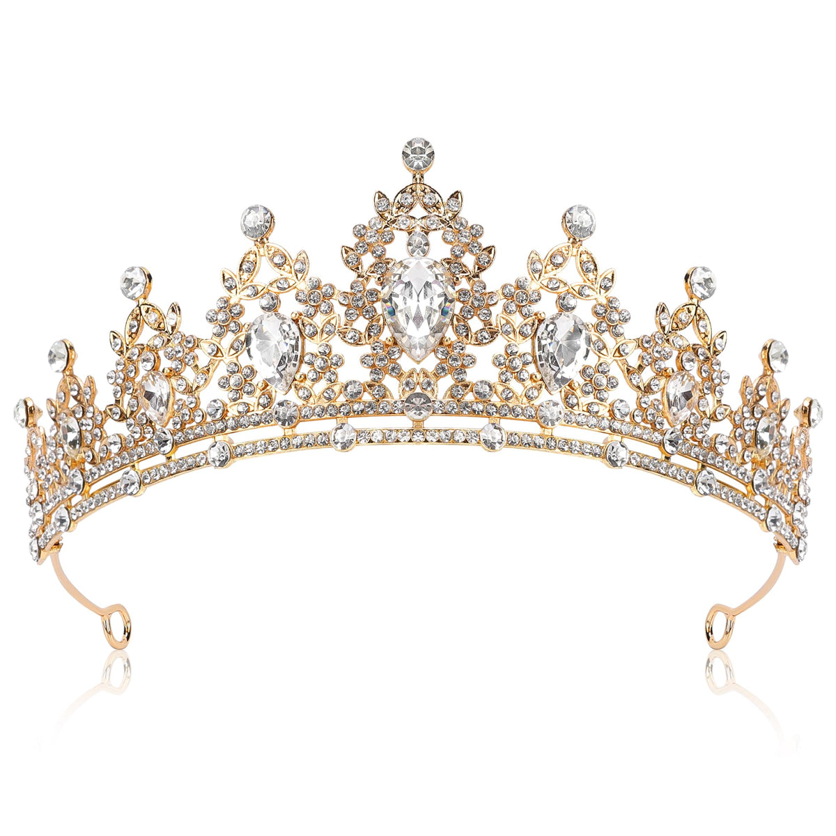 Lunimbus front view gold crown showing regal shape and lasting shine