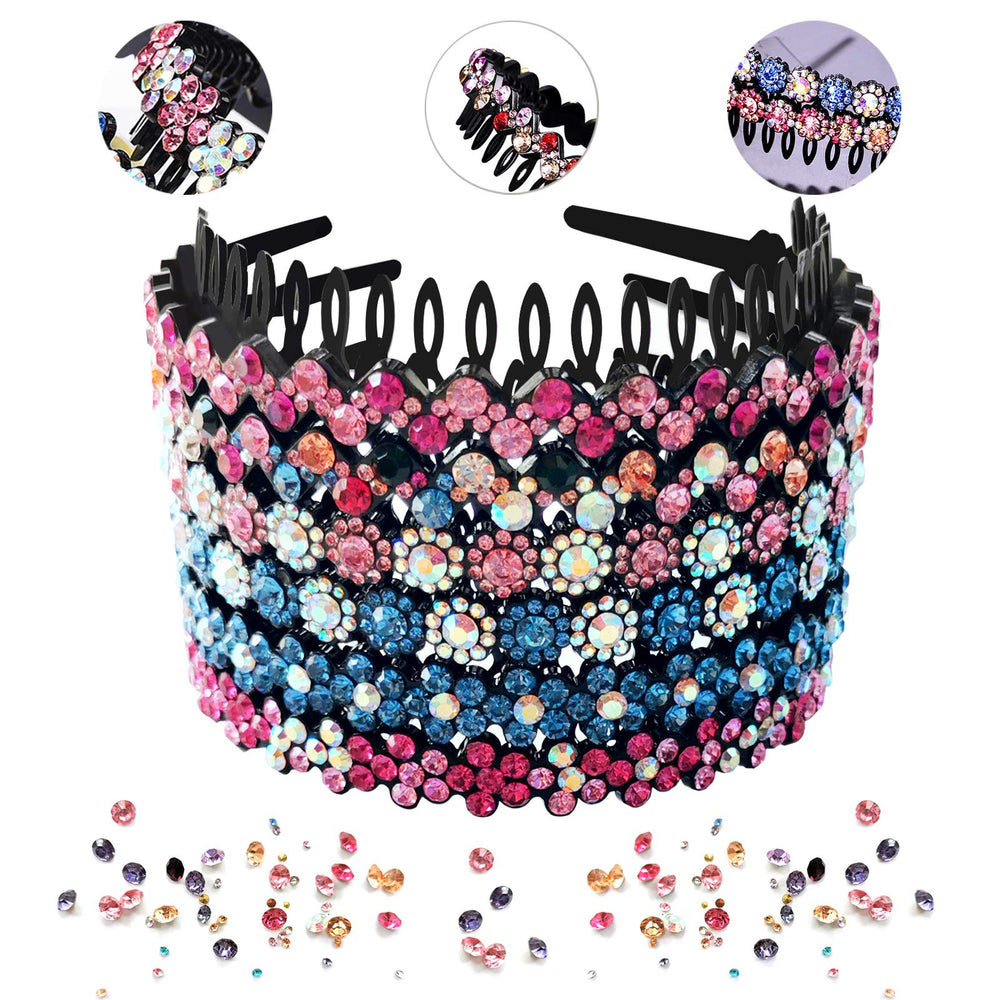 LUOLIPEYA six-pack front view showing all colorful headbands and shine benefits