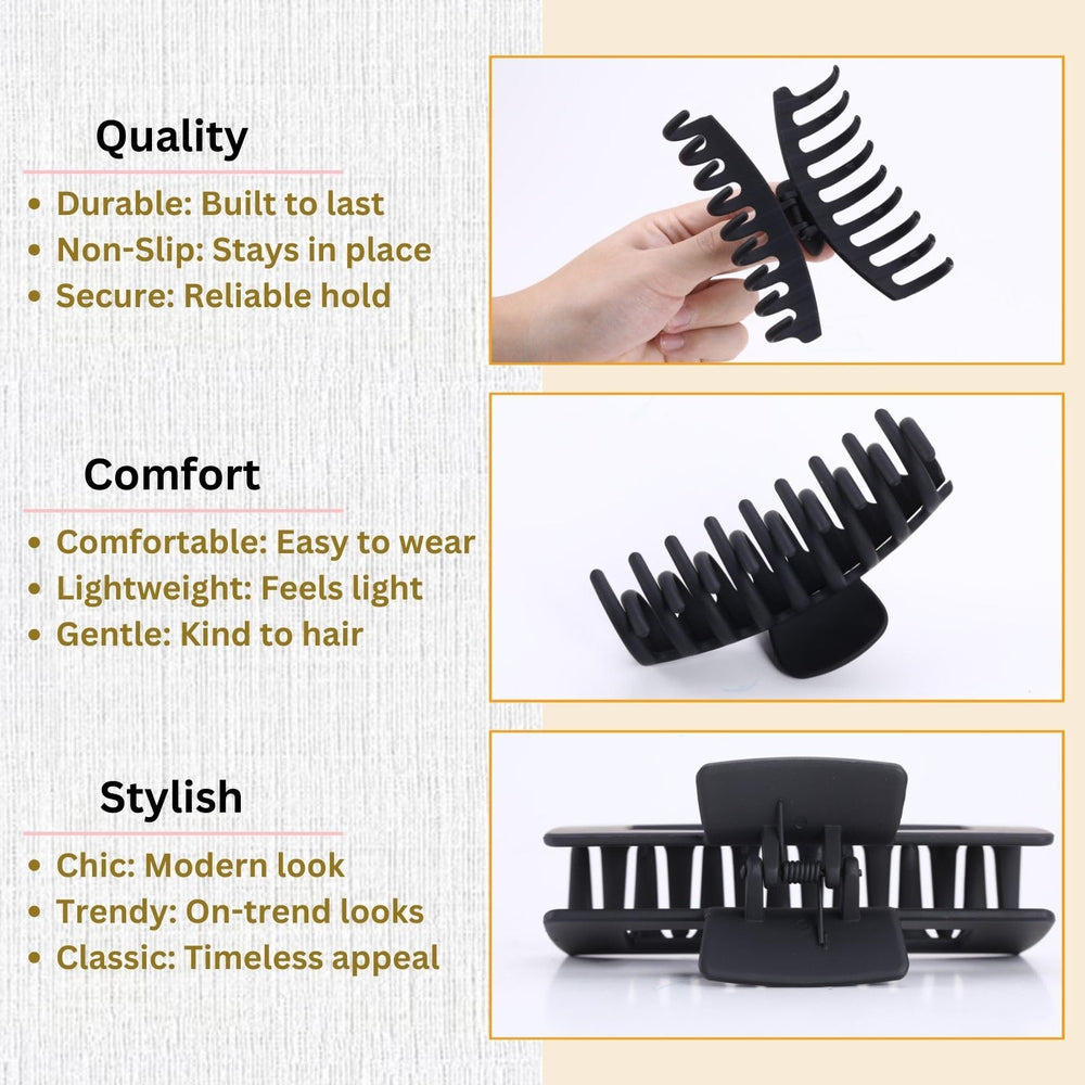 LuSeren black clip securing thick curly hair for long-lasting hold