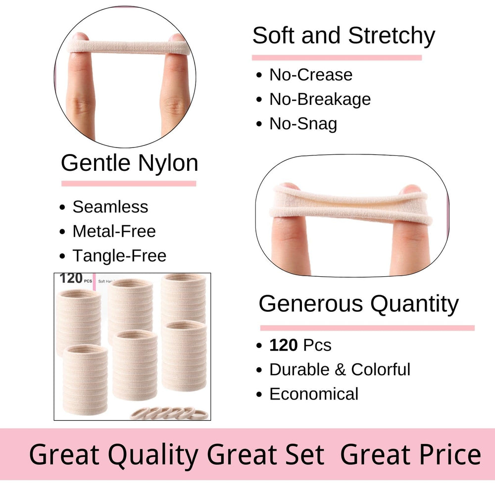 LuSeren blonde hair tie securing a thick ponytail with firm hold benefit