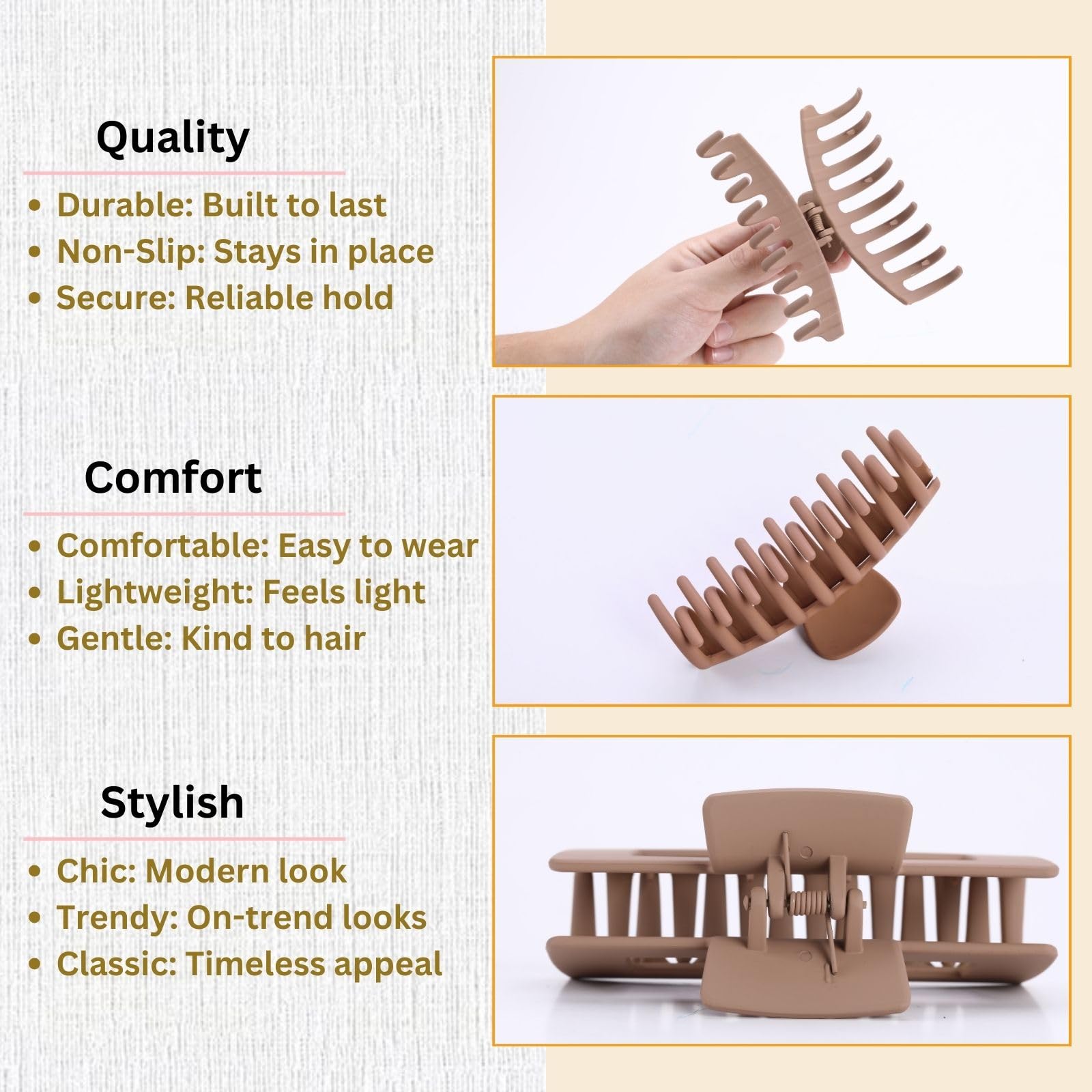 LuSeren clip securing half-up hairstyle showing easy everyday styling