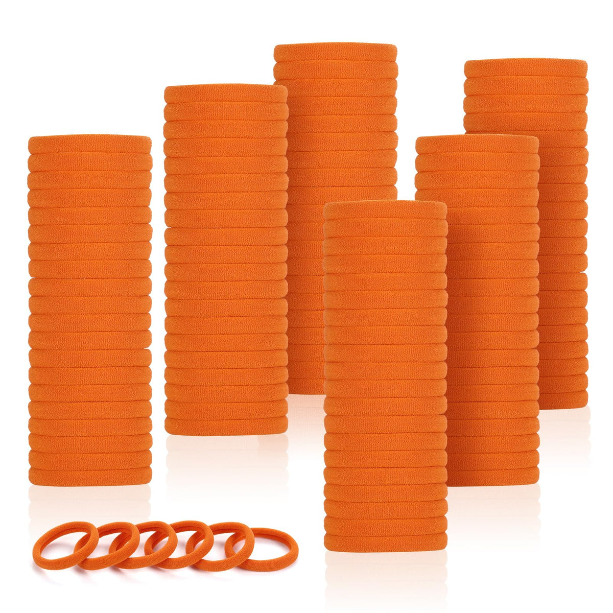 LuSeren front packaging showing 120 orange hair ties and tidy storage benefit