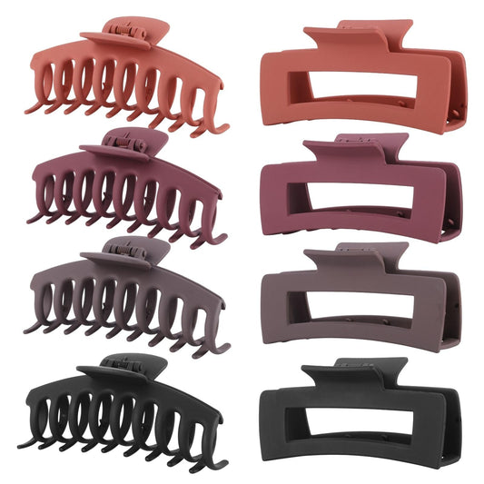 LuSeren front packaging showing eight large matte claw clips, clear protective box
