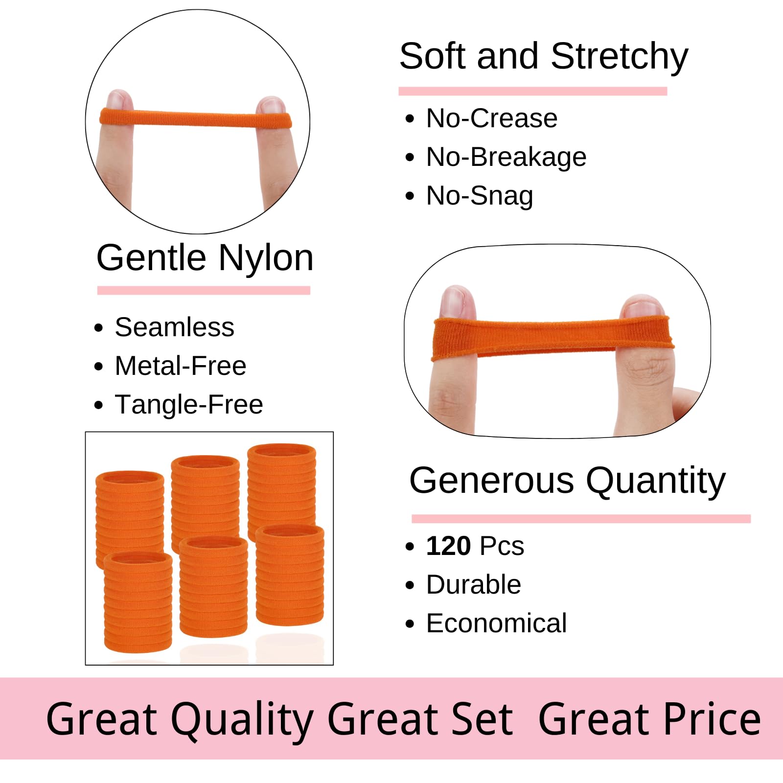 LuSeren hair tie in hand showing scale and easy portability benefit