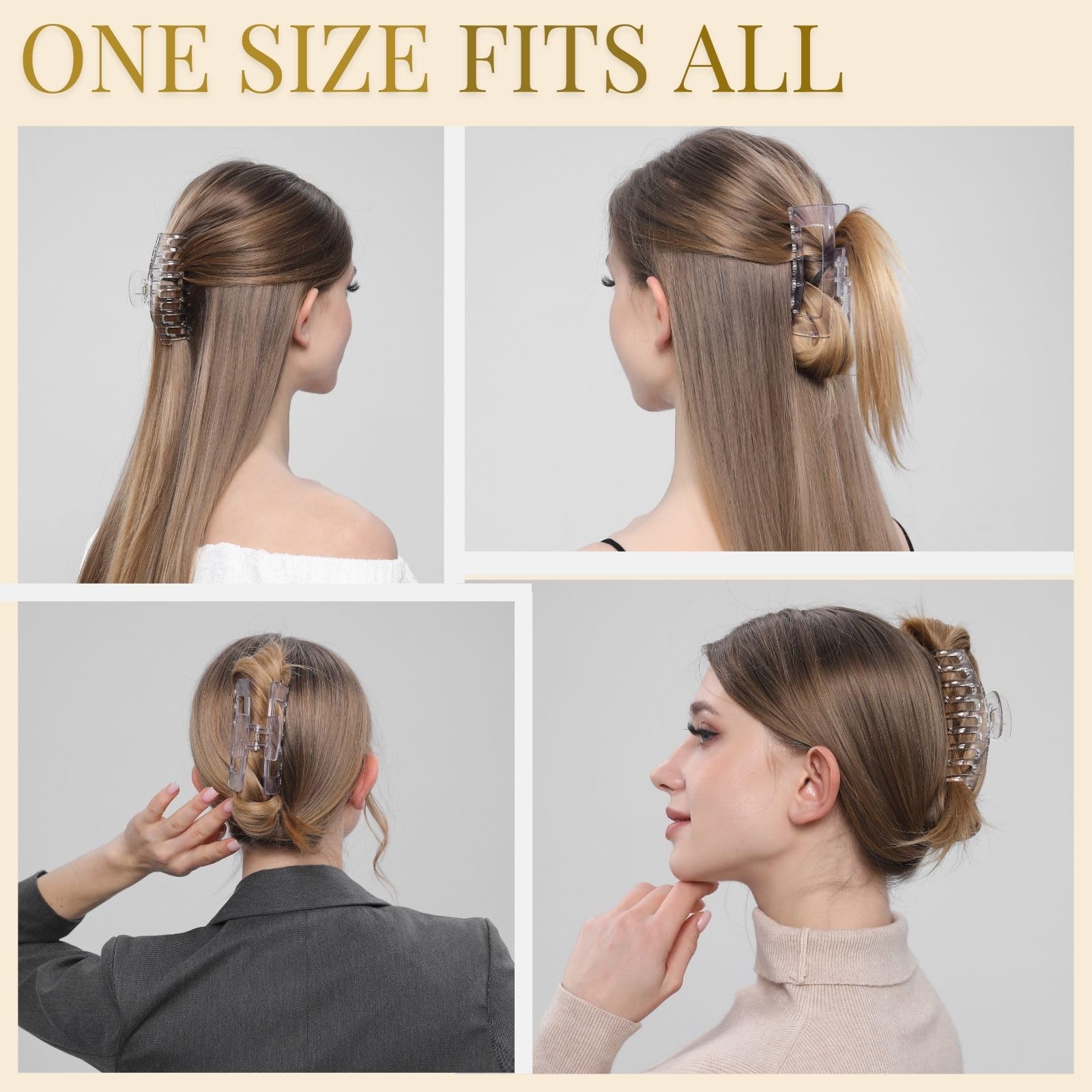 LuSeren clip securing thick curly hair, shows strong hold without slip