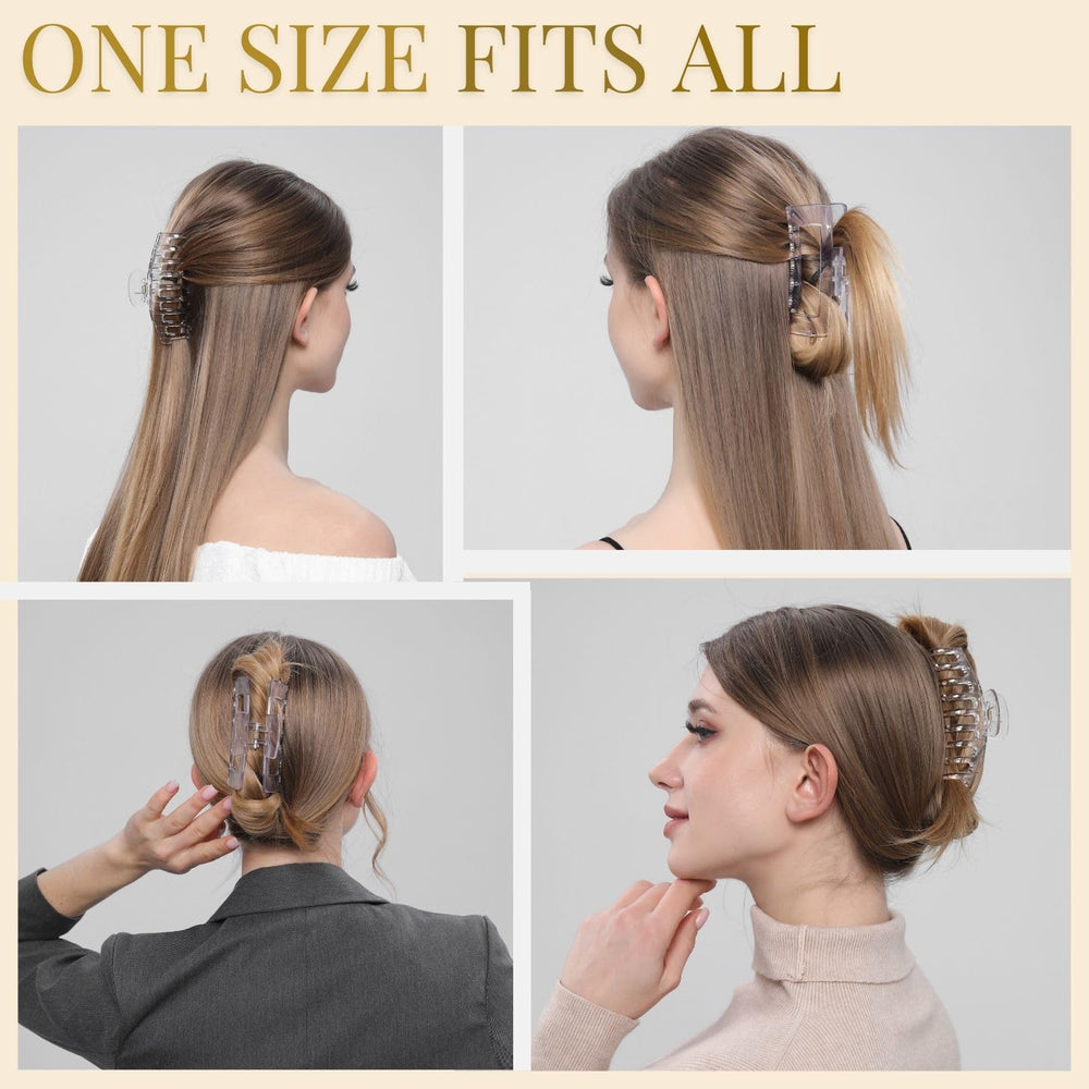 LuSeren clip securing thick curly hair, shows strong hold without slip