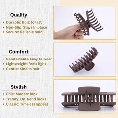 LuSeren clip securing a thick ponytail for all-day stability