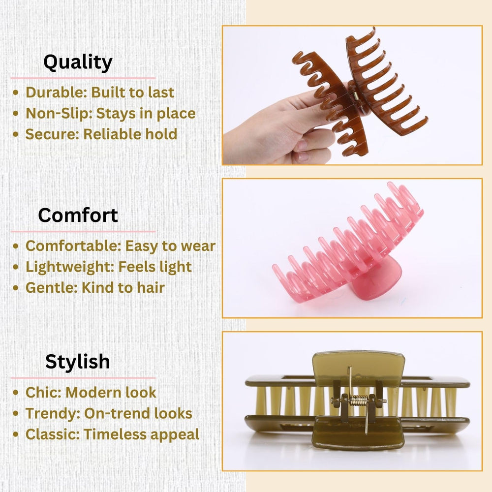 LuSeren clip holding a bun in place showing secure hold benefit for all-day wear