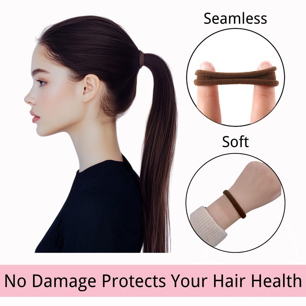 LuSeren holding a thick ponytail showing strong secure grip benefit