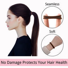 LuSeren holding a thick ponytail showing strong secure grip benefit
