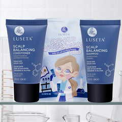 After-wash shiny hair with Luseta implying improved manageability and soft finish