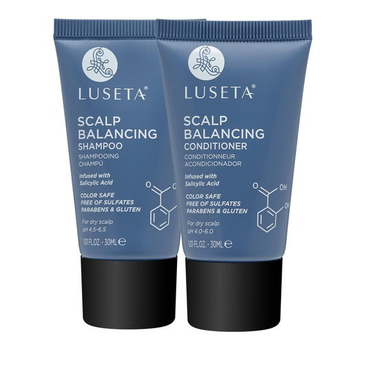 Close-up Luseta bottle label highlighting ingredient list and pH-balanced claim for trust