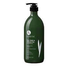 Luseta pump close-up label showing ingredient clarity and easy dispensing benefit