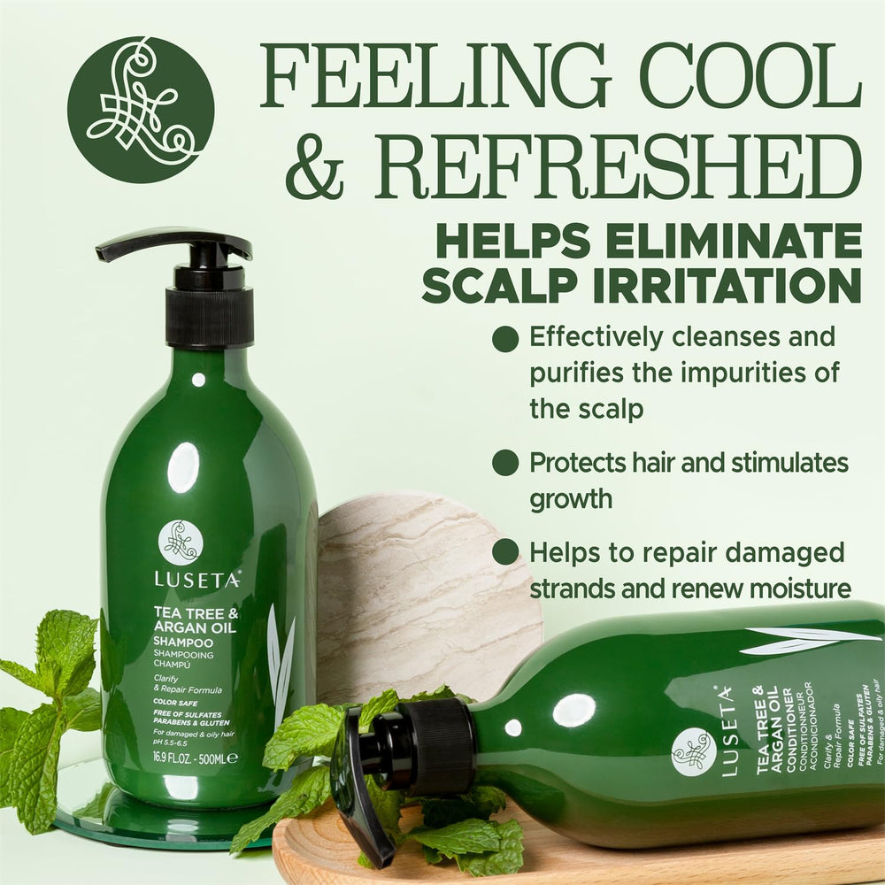 LUSETA shampoo texture in hand showing creamy formula and gentle cleanse benefit