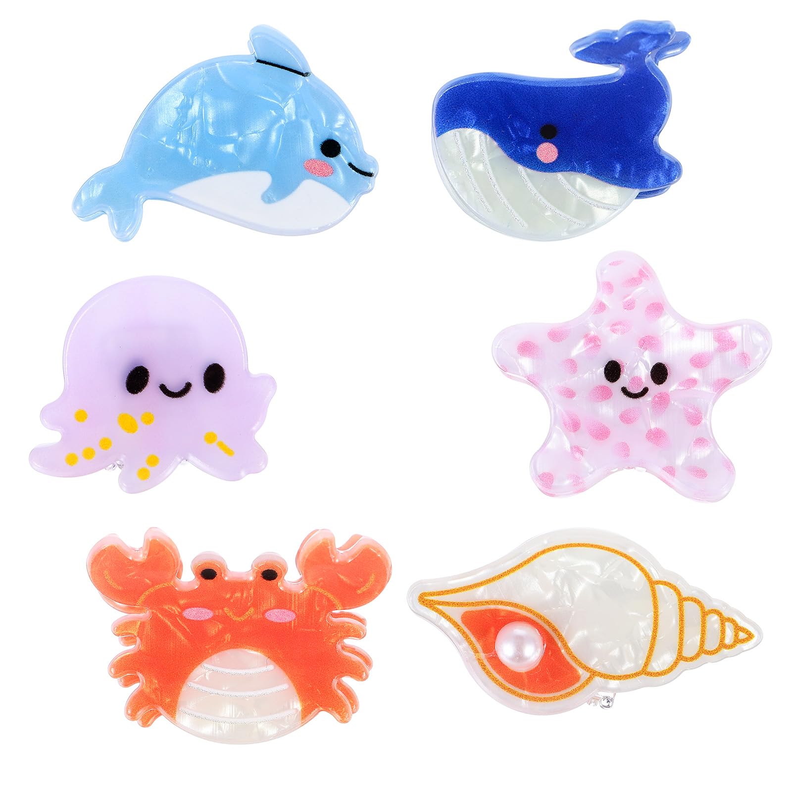 Lusofie front packaging showing six sea animal clips and colorful variety for gifting