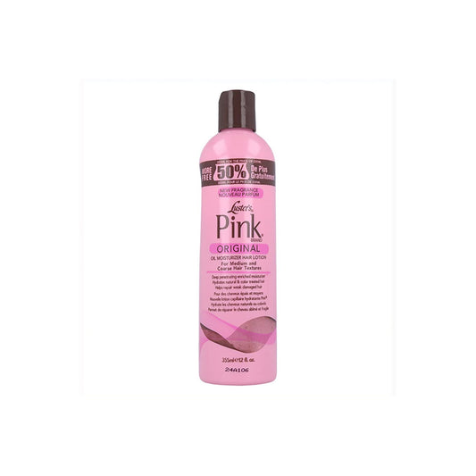 Luster Pink Oil bottle front view showing 12 oz size and protective benefit