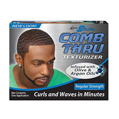 Luster's front packaging showing kit and defined curls benefit