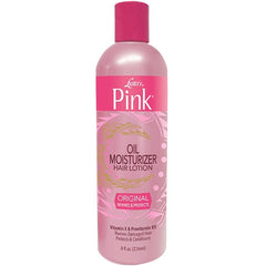 Luster's pink oil 8 fl oz front bottle showing label and size for quick identification