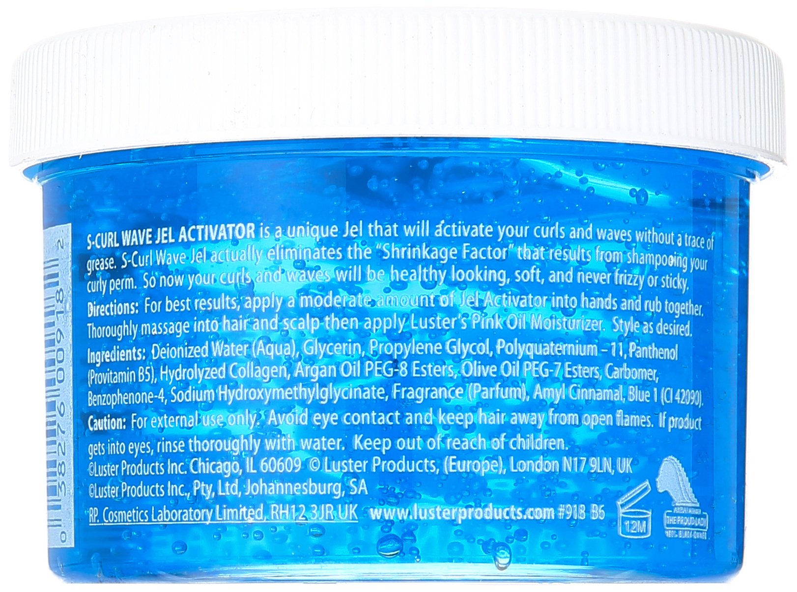 Luster's S Curl gel texture close-up on fingers demonstrating smooth, non-greasy consistency and definition