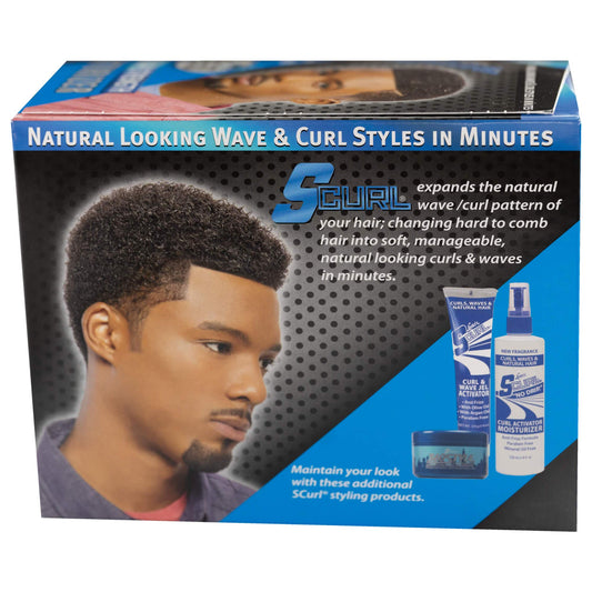 Luster's SCurl label close-up highlighting directions and ease of use