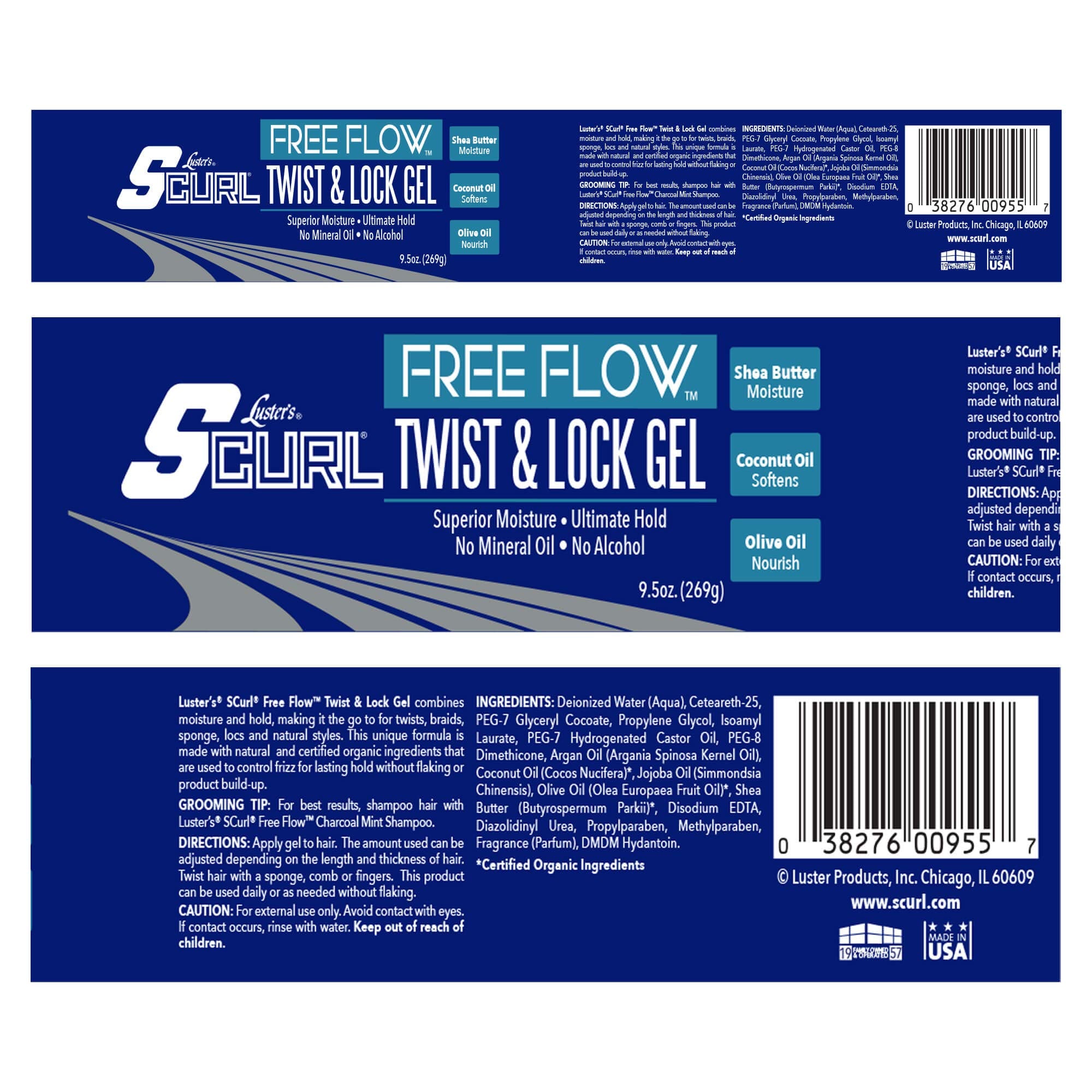 Luster's product beside ruler showing size and clear label