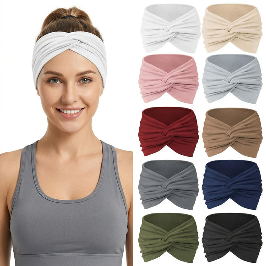 Luuao front pack showing ten colorful headbands and variety benefits
