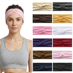Luuao front view of 12-pack headbands shows assortment and convenience