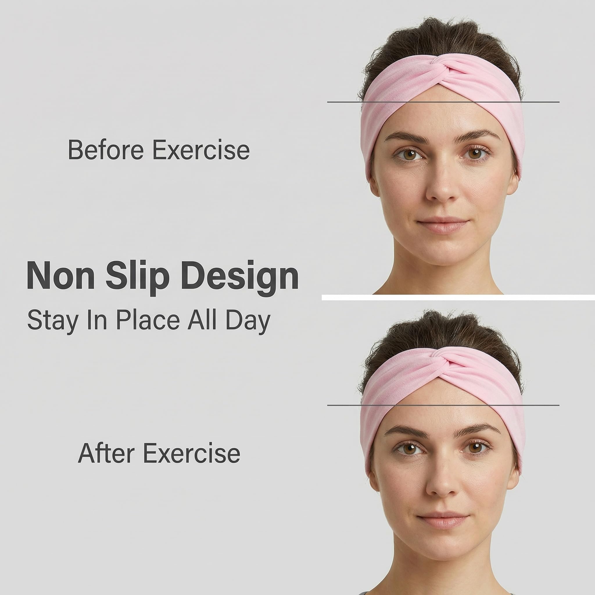 Luuao headband absorbing sweat during workout showing moisture control