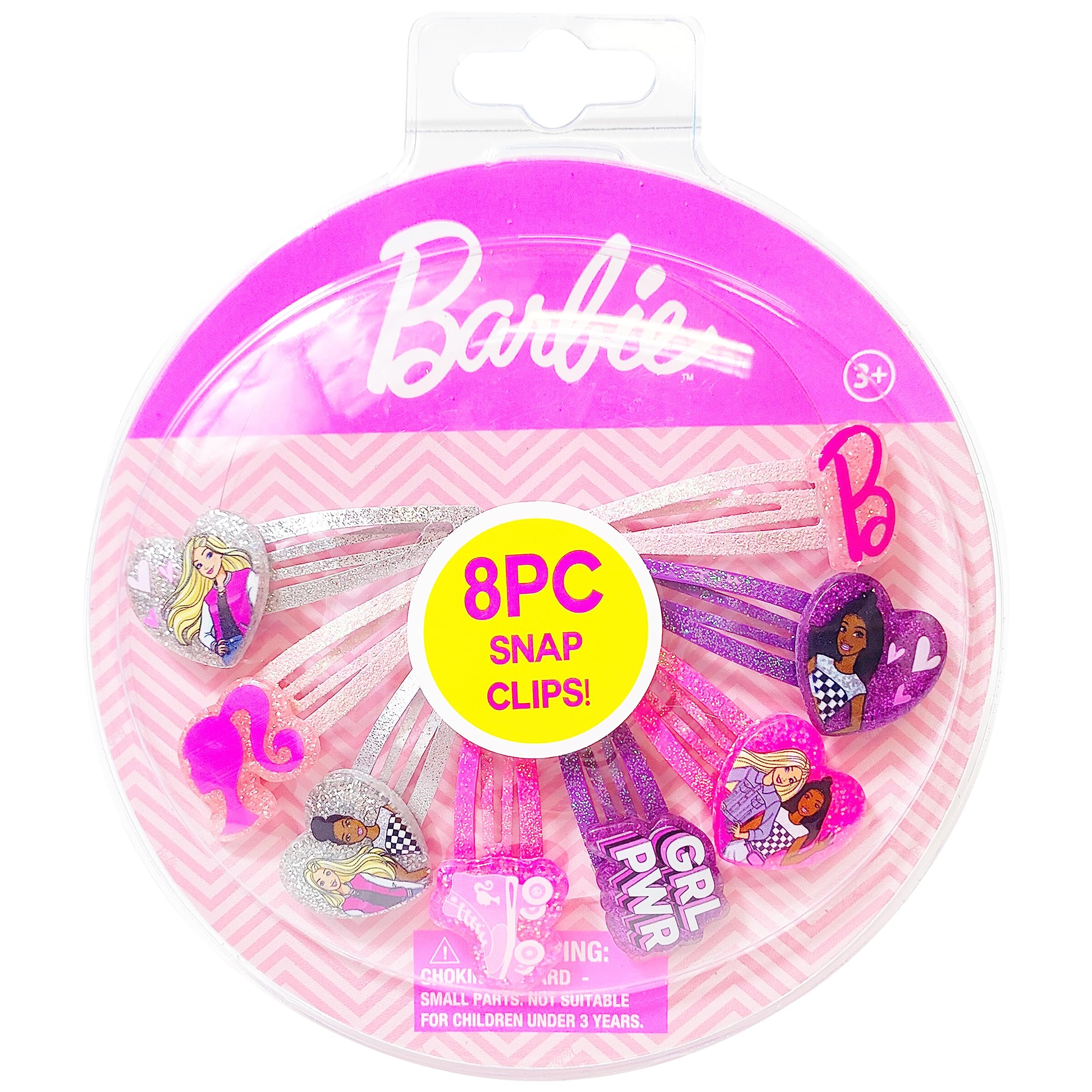 LUV HER front packaging showing 8 colorful Barbie snap clips, great for gifting