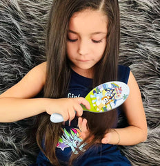 LUV HER Bluey brush bristle close-up with rounded tips for detangling without tugging