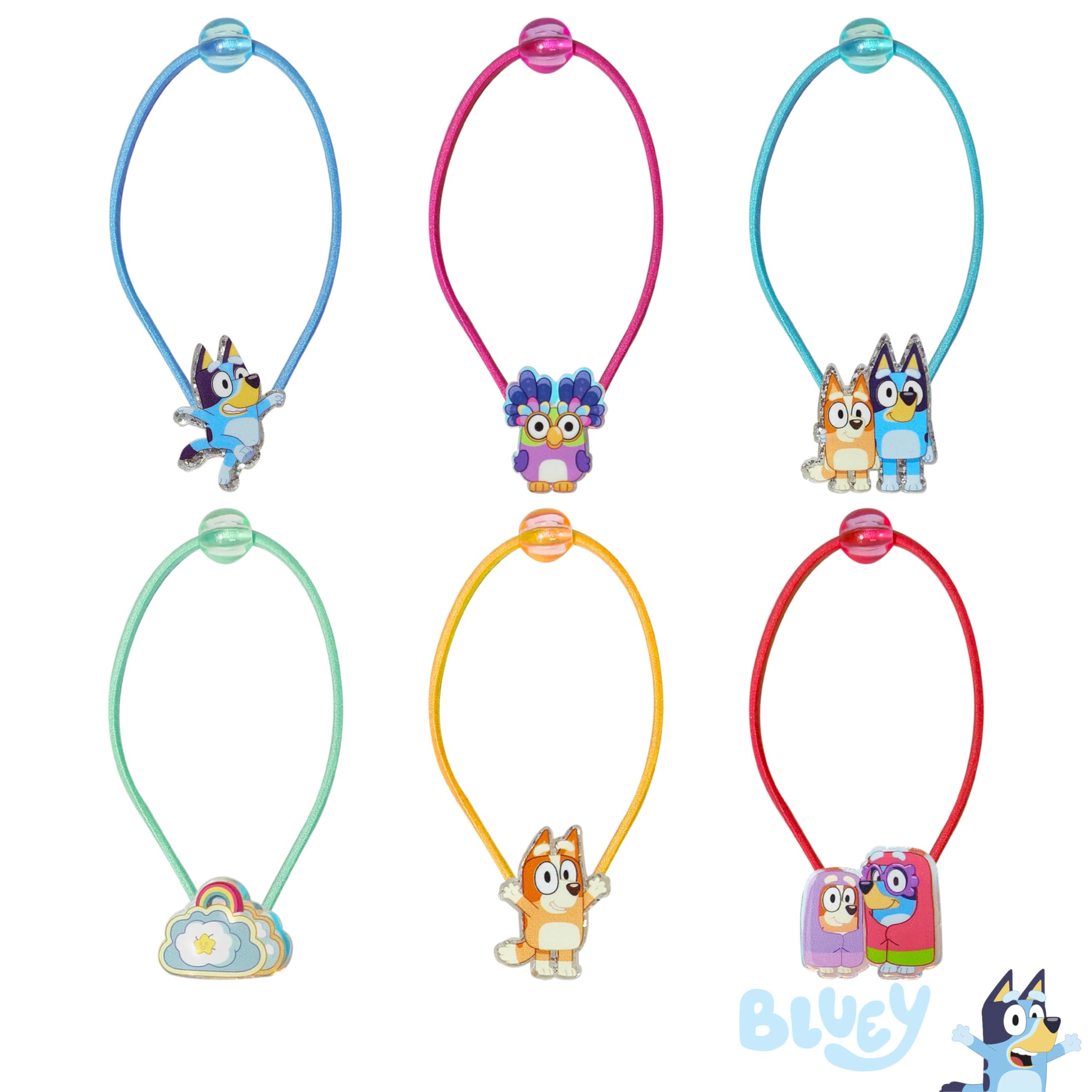 LUV HER close-up of Bluey character detail on elastic, engaging visual charm