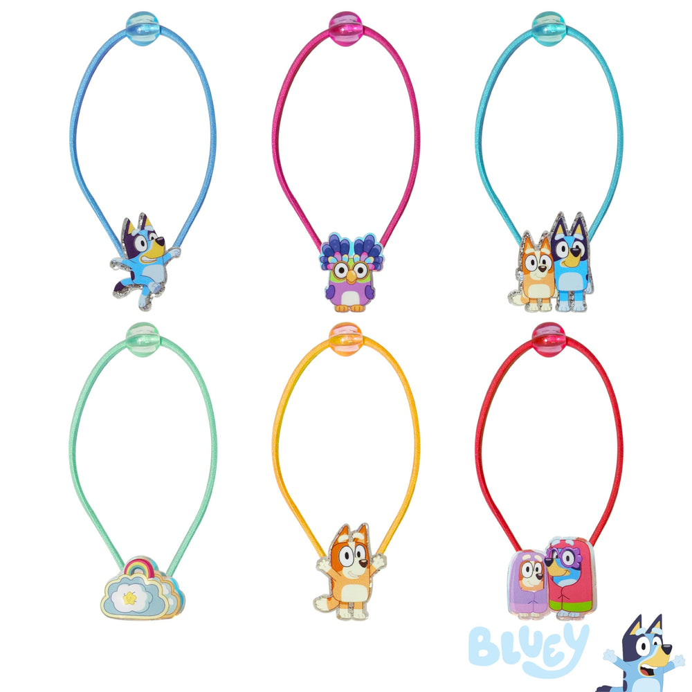 LUV HER close-up of Bluey character detail on elastic, engaging visual charm
