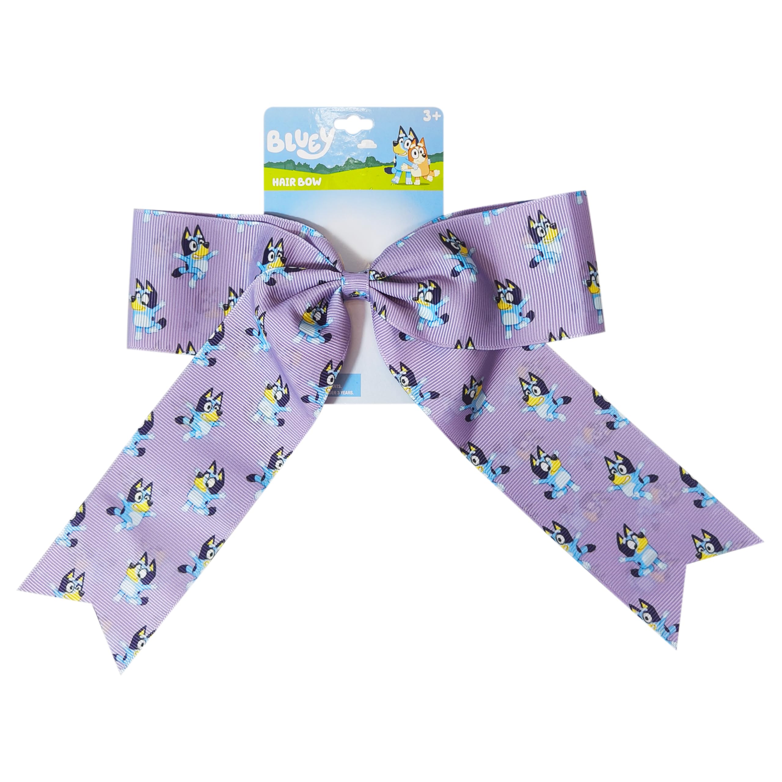 LUV HER Bluey front view bow showing full printed design and playful appeal