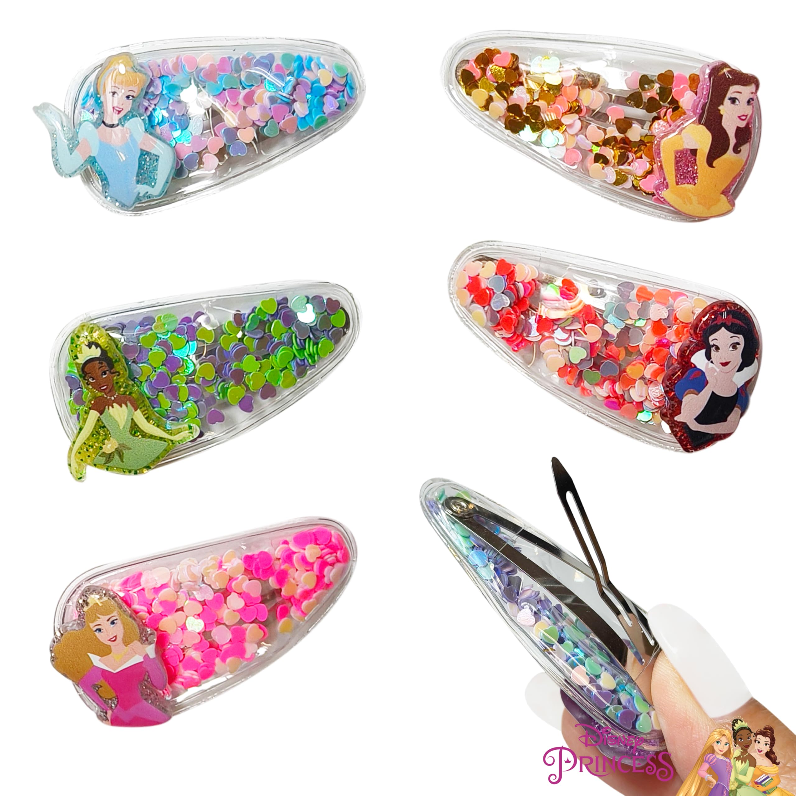 LUV HER clip held in adult hand showing scale benefit: child-appropriate sizing