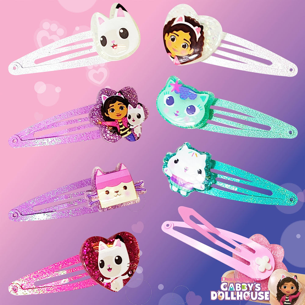 LUV HER clips in child's hair illustrating secure hold and comfortable all-day wear