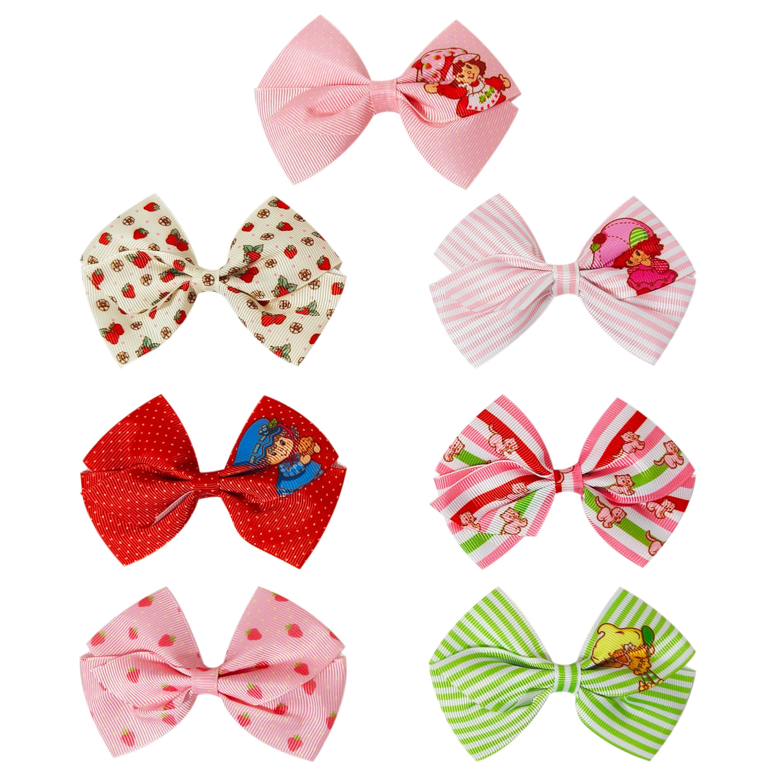 LUV HER close-up of bow fabric texture and print highlighting colorful character details